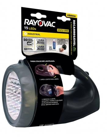 LANTERNA RAYOVAC RECARREGÁVEL HÍBRIDA