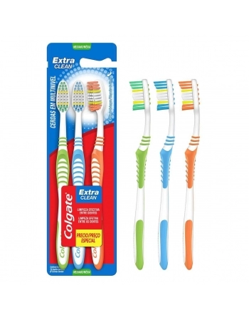 ESCOVA DENTAL COLGATE EXTRA CLEAN MÉDIA LEVE 3 PAGUE 2