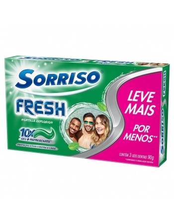 CREME DENTAL SORRISO FRESH HORTELÃ EXPLOSION 90G 3 UNIDADES