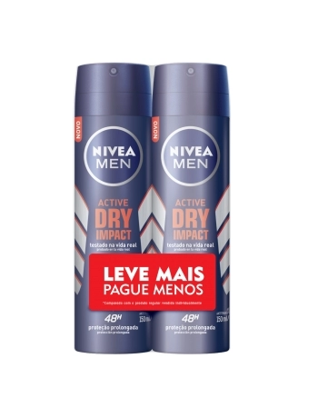 DESODORANTE AEROSOL NIVEA MEN DRY IMPACT LEVE MAIS PAGUE MENOS