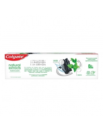 CREME DENTAL COM CARVÃO ATIVADO E MENTA COLGATE NATURAL EXTRACTS PURIFICANTE 90G