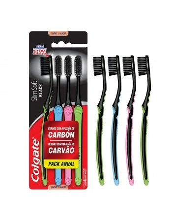 ED COLGATE SLIMSOFT BLACK 4PK