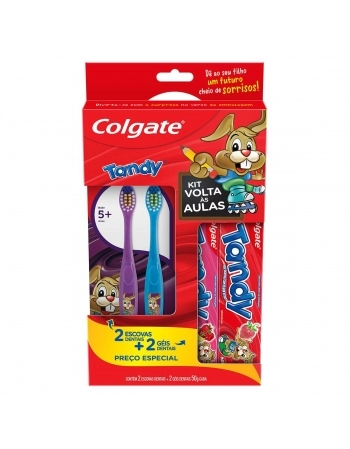 KIT ESCOVA E GEL DENTAL COLGATE TANDY 4 UNIDADES