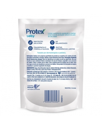PROTEX BABY SABONETE LÍQUIDO INFANTIL PARA BEBÊS 180ML REFIL