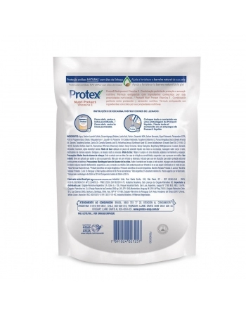 SABONETE LÍQUIDO PROTEX NUTRI PROTECT VITAMINA E 200ML REFIL