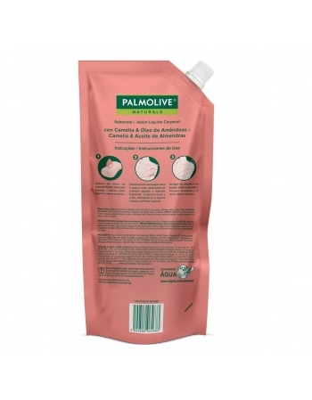 SABONETE LÍQUIDO PALMOLIVE NATURALS CAMÉLIA E ÓLEO DE AMENDÔAS 500ML REFIL