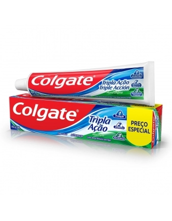 CREME DENTAL COLGATE TRIPLA AÇÃO MENTA ORIGINAL LEVE 180G PAGUE 140G