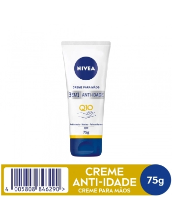 NIVEA HAND CREME PARA AS MÃOS 3 EM 1 - ANTI-IDADE - Q10 75G