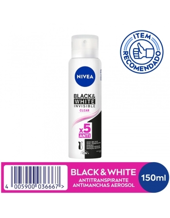 DESODORANTE AEROSOL NIVEA INVISIBLE FOR BLACK & WHITE CLEAR
