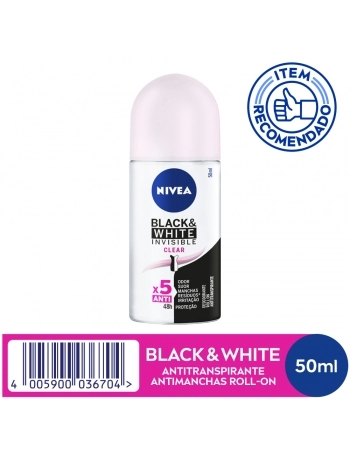 DESODORANTE ROLL ON NIVEA INVISIBLE FOR BLACK & WHITE CLEAR