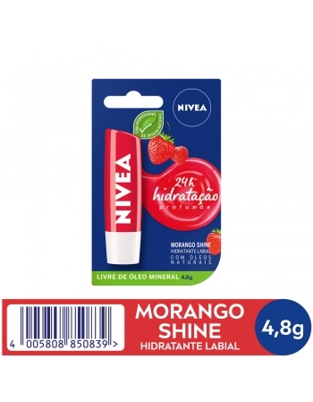 LIP CARE NIVEA MORANGO SHINE PROTETOR LABIAL 4,8G