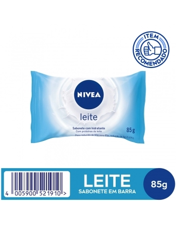 SABONETE EM BARRA NIVEA LEITE COM HIDRATANTE 85G