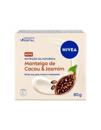 SABONETE VEGETAL EM BARRA MANTEIGA DE CACAU E JASMIM 80G