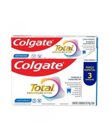 CD COLGATE TOTAL WHITENING 90G 3PK