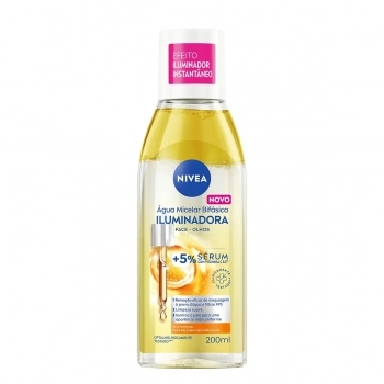 ÁGUA MICELAR BIFÁSICA ILUMINADORA SEM PERFUME NIVEA FRASCO 200ML