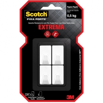 GANCHO PEQUENO SCOTCH BCO X4 BRANCO