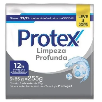 SABONETE BARRA PROTEX LIMPEZA PROFUNDA 85G 3X
